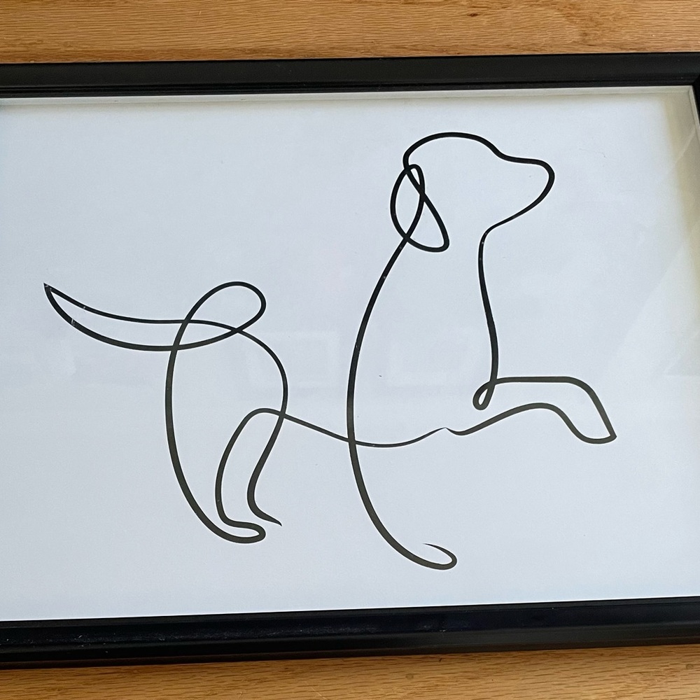 GUC Target Minimalist Dog Abstract Framed Modern Art